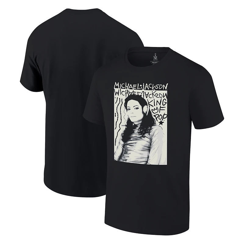 Men's Ripple Junction Black Michael Jackson Portrait T-Shirt