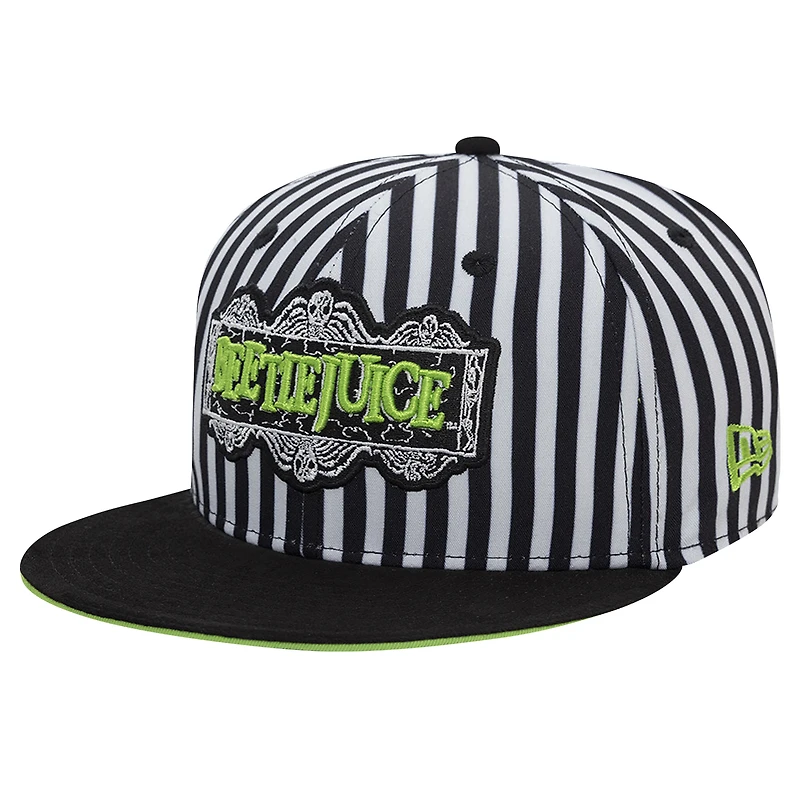 Men's New Era Black Beetlejuice Green Piping 9FORTY Adjustable Hat