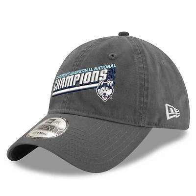 Men's New Era  Charcoal UConn Huskies 2024 NCAA Men's Basketball National Champions 9TWENTY Adjustable Hat
