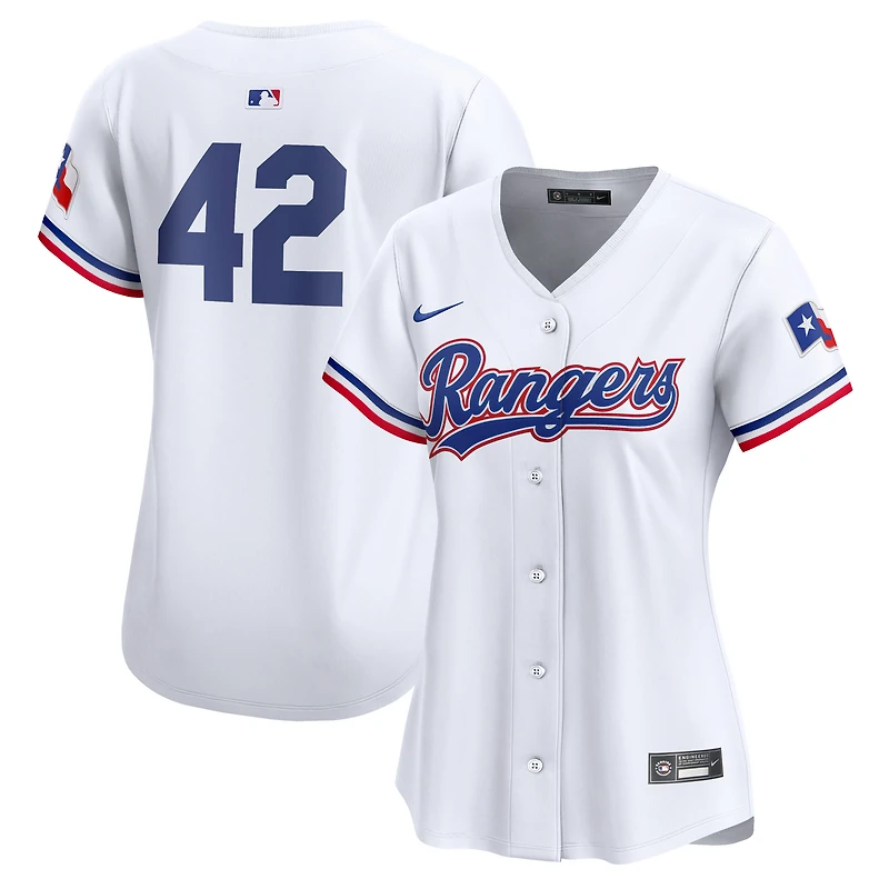 Women's Nike  White Texas Rangers 2024 Jackie Robinson Day Home Limited Jersey
