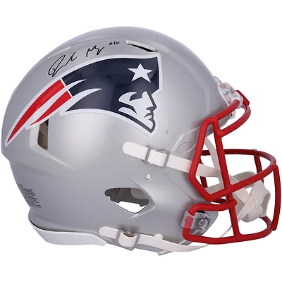 Drake Maye New England Patriots Autographed 2024 NFL Draft First Round Pick Riddell Speed Authentic Helmet