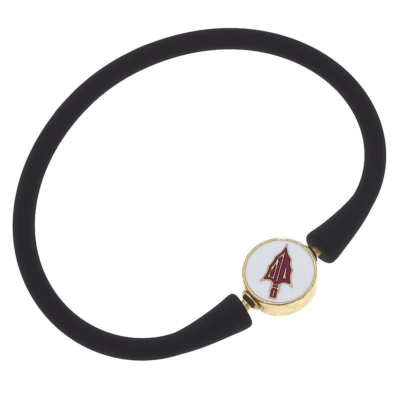 Women' CANVAS Style Florida State Seminoles Enamel Silicone Bali Bracelet