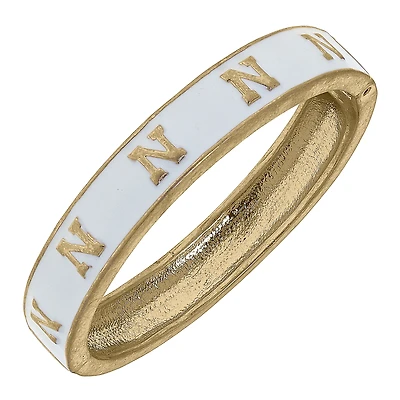 Women' CANVAS Style Nebraska Huskers Enamel Logo Hinge Bangle