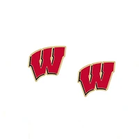 Women' CANVAS Style Wisconsin Badgers Enamel Stud Earrings
