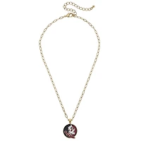 Women' CANVAS Style Florida State Seminoles Enamel Pendant Necklace