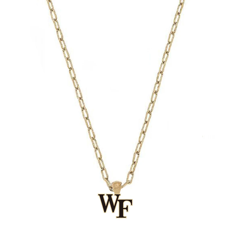 Women' CANVAS Style Wake Forest Demon Deacons Enamel Pendant Necklace