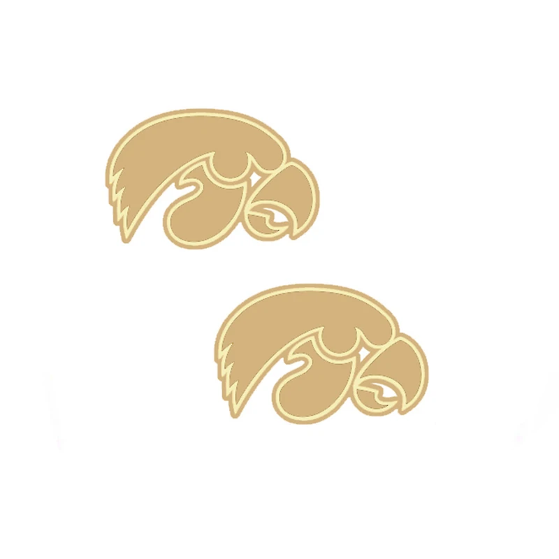 Women' CANVAS Style Iowa Hawkeyes 24K Gold Plated Stud Earrings