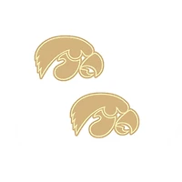 Women' CANVAS Style Iowa Hawkeyes 24K Gold Plated Stud Earrings