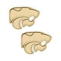 Women' CANVAS Style Kansas State Wildcats 24K Gold Plated Stud Earrings