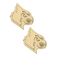 Women' CANVAS Style Louisville Cardinals 24K Gold Plated Stud Earrings