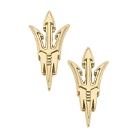 Women' CANVAS Style Arizona State Sun Devils 24K Gold Plated Stud Earrings