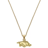 Women's CANVAS Style Arkansas Razorbacks Gold Plated Pendant Necklace
