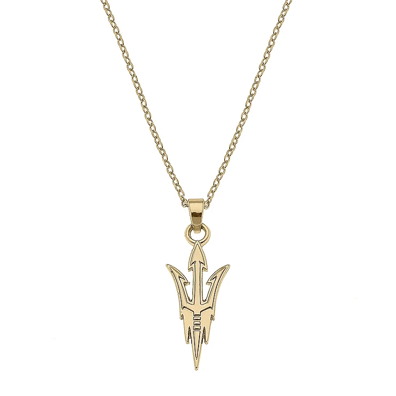 Women's CANVAS Style Arizona State Sun Devils Gold Plated Pendant Necklace