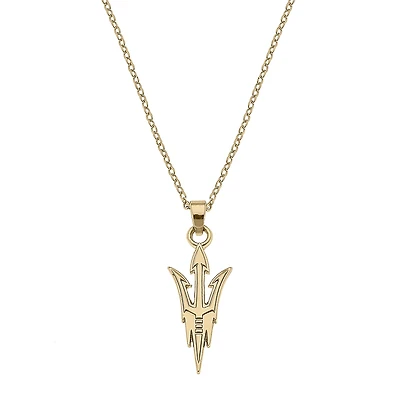 Women's CANVAS Style Arizona State Sun Devils Gold Plated Pendant Necklace