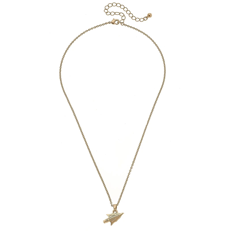 Women's CANVAS Style Florida State Seminoles Gold Plated Pendant Necklace