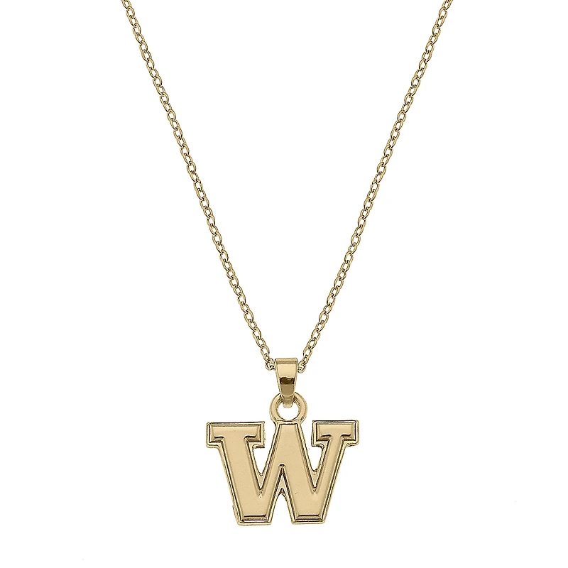 Women's CANVAS Style Washington Huskies Gold Plated Pendant Necklace