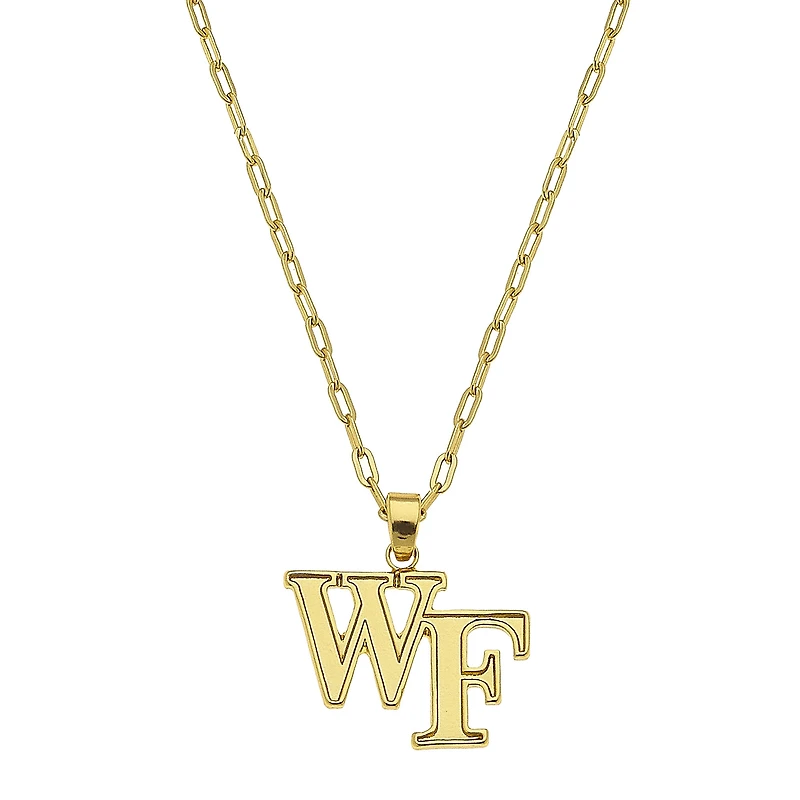 Women's CANVAS Style Wake Forest Demon Deacons Gold Plated Pendant Necklace