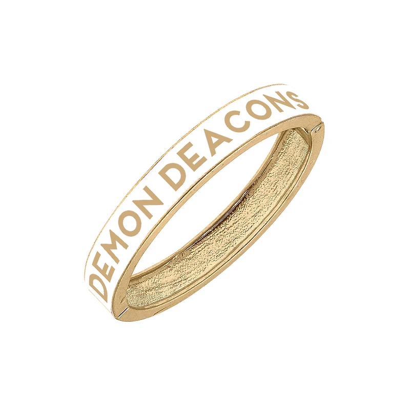Women' CANVAS Style Wake Forest Demon Deacons Enamel Hinge Bangle