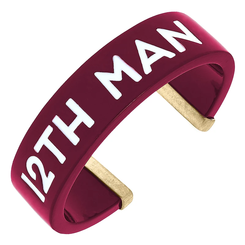 Women' CANVAS Style Texas A&M Aggies Resin Logo Cuff Bracelet