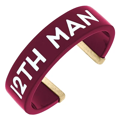Women' CANVAS Style Texas A&M Aggies Resin Logo Cuff Bracelet
