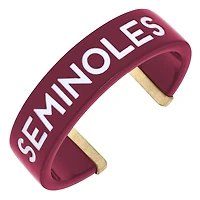 Women' CANVAS Style Florida State Seminoles Resin Logo Cuff Bracelet