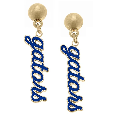 Women' CANVAS Style Florida Gators Enamel Script Drop Earring
