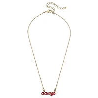 Women' CANVAS Style Georgia Bulldogs Enamel Script Necklace