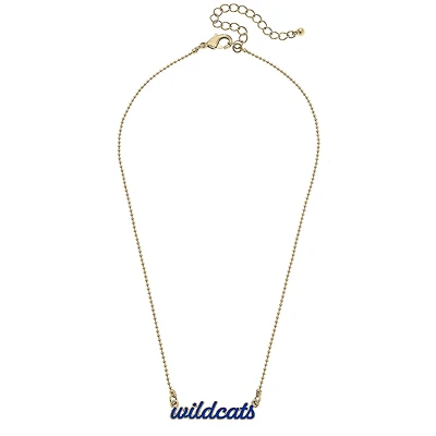 Women' CANVAS Style Kentucky Wildcats Enamel Script Necklace