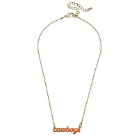 Women' CANVAS Style Oklahoma State Cowboys Enamel Script Necklace