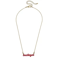 Women' CANVAS Style Ohio State Buckeyes Enamel Script Necklace