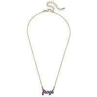 Women' CANVAS Style TCU Horned Frogs Enamel Script Necklace