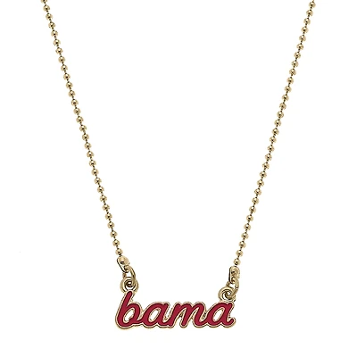 Women' CANVAS Style Alabama Crimson Tide Enamel Script Necklace