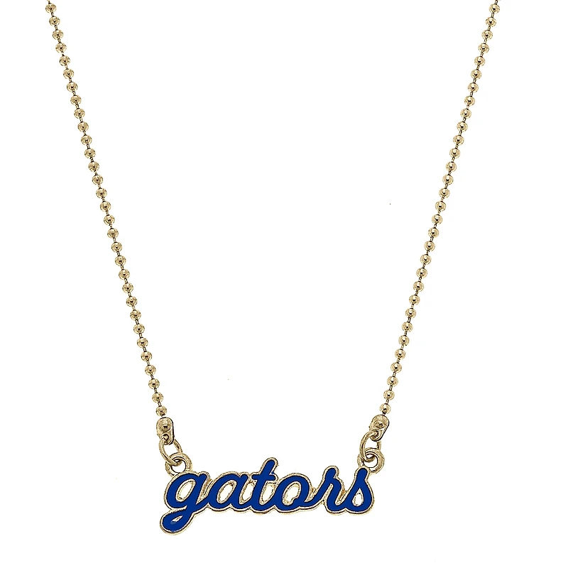 Women' CANVAS Style Florida Gators Enamel Script Necklace