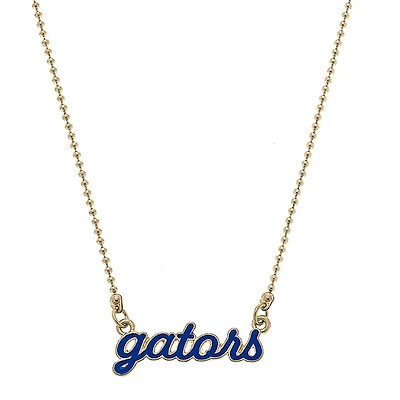 Women' CANVAS Style Florida Gators Enamel Script Necklace