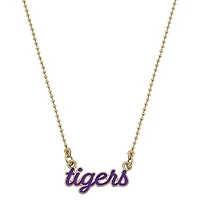 Women' CANVAS Style Clemson Tigers Enamel Script Necklace