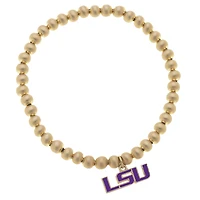 Women' CANVAS Style LSU Tigers Enamel Logo Ball Bead Stretch Bracelet