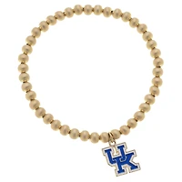 Women' CANVAS Style Kentucky Wildcats Enamel Logo Ball Bead Stretch Bracelet