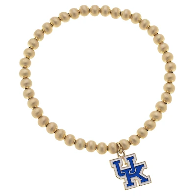 Women' CANVAS Style Kentucky Wildcats Enamel Logo Ball Bead Stretch Bracelet
