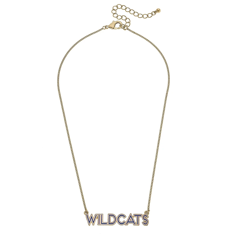 Women' CANVAS Style Kentucky Wildcats Enamel Script Outline Necklace