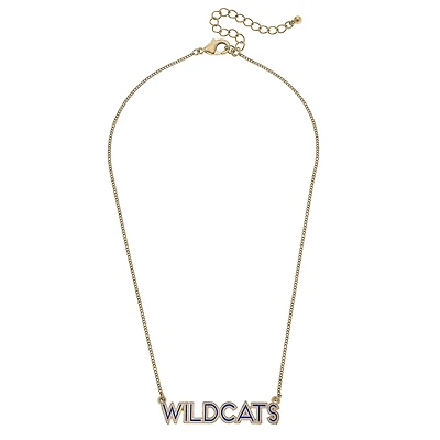 Women' CANVAS Style Kentucky Wildcats Enamel Script Outline Necklace