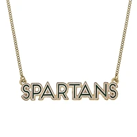 Women' CANVAS Style Michigan State Spartans Enamel Script Outline Necklace