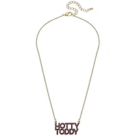 Women' CANVAS Style Ole Miss Rebels Enamel Script Outline Necklace