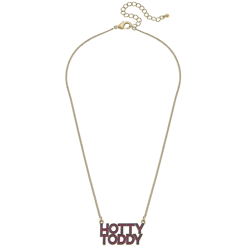 Women' CANVAS Style Ole Miss Rebels Enamel Script Outline Necklace