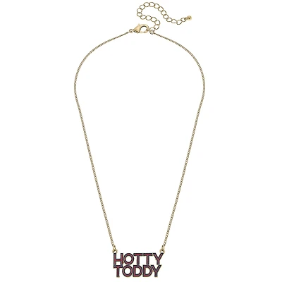 Women' CANVAS Style Ole Miss Rebels Enamel Script Outline Necklace