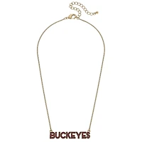 Women' CANVAS Style Ohio State Buckeyes Enamel Script Outline Necklace