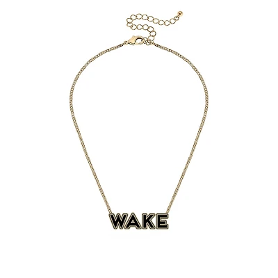 Women' CANVAS Style Wake Forest Demon Deacons Enamel Script Outline Necklace