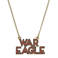 Women' CANVAS Style Auburn Tigers Enamel Script Outline Necklace