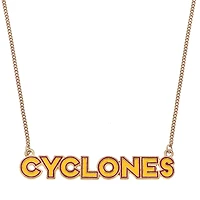 Women' CANVAS Style Iowa State Cyclones Enamel Script Outline Necklace