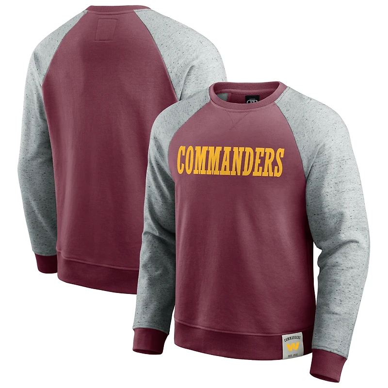 Men's Darius Rucker Collection by Fanatics Burgundy/Heather Gray Washington Commanders Colorblock Pullover Sweatshirt