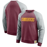 Men's Darius Rucker Collection by Fanatics Burgundy/Heather Gray Washington Commanders Colorblock Pullover Sweatshirt